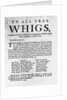 Revolutionary War Broadside Addressed to Whigs by Anonymous
