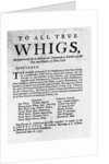 Revolutionary War Broadside Addressed to Whigs by Anonymous