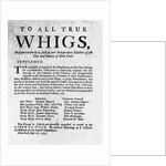 Revolutionary War Broadside Addressed to Whigs by Anonymous