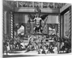 Viztlipuztli idolus Mexicaanorum (natives worshipping huge idol) by Anonymous