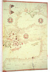 Vellum Chart of Eastern Mediterranean by Oliva