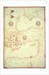 Vellum Chart of Eastern Mediterranean by Oliva