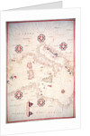 Vellum Chart of Italy and Central Mediterranean by Oliva