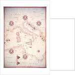 Vellum Chart of Italy and Central Mediterranean by Oliva