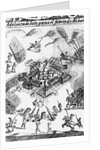 Print of De Soto's Capture of an Indian Fortified Town by Anonymous