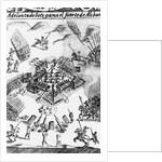 Print of De Soto's Capture of an Indian Fortified Town by Anonymous