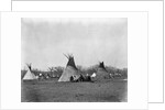 A Native American Family Sits Outside Their Teepee by Anonymous