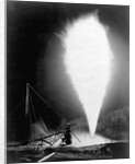 Natural gas wells, 1906. Burning well at Independence, Kansas by Anonymous