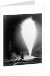 Natural gas wells, 1906. Burning well at Independence, Kansas by Anonymous