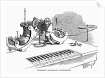 Hughes' Telegraph Instrument Wood Engr. Harper's Weekly, 1858 by Anonymous