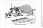 Hughes' Telegraph Instrument Wood Engr. Harper's Weekly, 1858 by Anonymous