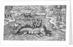 King and his Advisers Riding on the Back of a sea Monster by Anonymous