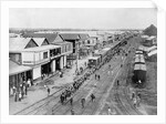 Overview of Town and Railroad Tracks by Anonymous