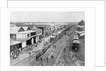 Overview of Town and Railroad Tracks by Anonymous