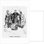 Cartoon Depicting President Teddy Roosevelt Speaking to the Russian Czar and Japanese Emperor by Anonymous