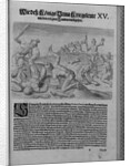 Group of Cannibal Indians Dismembering and Cooking Captives by Theodor de Bry From America by Anonymous