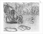 Johannes Staden Tries to Swim to a French Boat to Escape the Indians by Theodor de Bry From America by Anonymous