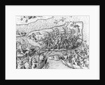 Indians Battling on San Maro by Theodor de Bry From America by Anonymous