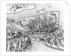 Indians Battling on San Maro by Theodor de Bry From America by Anonymous