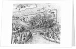 Indians Battling on San Maro by Theodor de Bry From America by Anonymous