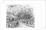 Indians Battling on San Maro by Theodor de Bry From America by Anonymous