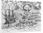 Johannes Staden Arrives at Saint Catherines Island by Theodor de Bry From America by Anonymous