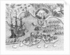 Johannes Staden Arrives at Saint Catherines Island by Theodor de Bry From America by Anonymous