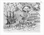 Johannes Staden Arrives at Saint Catherines Island by Theodor de Bry From America by Anonymous