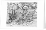 Johannes Staden Arrives at Saint Catherines Island by Theodor de Bry From America by Anonymous