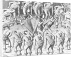 Caraibes Indians Dancing and Smoking Pipes by Theodor de Bry From America by Anonymous