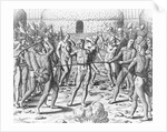 Engraving of Tupinamba Indians Executing a Prisoner by Theodor de Bry