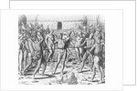 Engraving of Tupinamba Indians Executing a Prisoner by Theodor de Bry