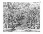 Tuppin Ikin and Tuppin Inwa Indians Battle by Theodor de Bry From America by Anonymous