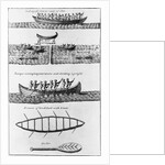 Engraving of Iroquois Indians Canoeing by Anonymous
