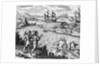 Two Mermaids With Men on an Island by Theodor de Bry From America by Anonymous