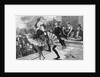 Burlesque Dancer and Admirer on Stage by Anonymous