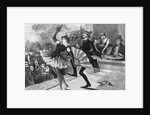 Burlesque Dancer and Admirer on Stage by Anonymous