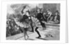 Burlesque Dancer and Admirer on Stage by Anonymous