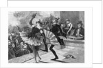 Burlesque Dancer and Admirer on Stage by Anonymous