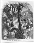 Female missionary teaching group of Oriental women, perhaps Burmese; c. 1850 by Anonymous