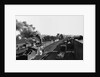 Engine Moving Through a Rail Yard by Anonymous