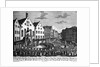 Paying Homage to Emperor Francis I in Romerberg Square Engraving by W.C. Mayr After a Drawing by Johann Georg Funck