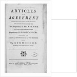 Title Page Woodcut by Benjamin Franklin of the "Articles of Agreement...Maryland and Pensilvania" by Anonymous