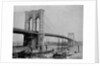 Brooklyn Bridge and Sailing Ships by Anonymous