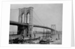Brooklyn Bridge and Sailing Ships by Anonymous