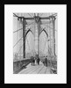 New York and Brooklyn Bridge; (People standing and walking on) Manhattan Tower by George P. Hall