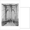New York and Brooklyn Bridge; (People standing and walking on) Manhattan Tower by George P. Hall