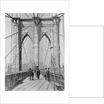 New York and Brooklyn Bridge; (People standing and walking on) Manhattan Tower by George P. Hall
