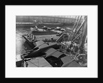 Heavy bombers on barges awaiting loading onto cargo vessel in New York harbor for shipment under provisions of the lend-lease by Anonymous