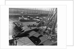Heavy bombers on barges awaiting loading onto cargo vessel in New York harbor for shipment under provisions of the lend-lease by Anonymous